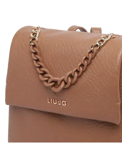 Liu •jo Versatile Chain Handle Backpack Collection In Brown