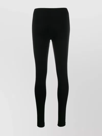 Wolford Ribbed Seamless Leggings Elastic Waistband In Black
