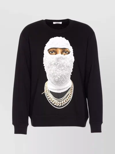 Ih Nom Uh Nit Graphic Print Crewneck Sweater With Long Sleeves In Black