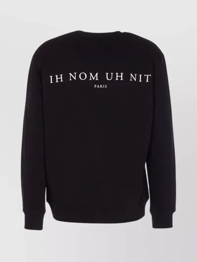 Ih Nom Uh Nit Graphic Print Crewneck Sweater With Long Sleeves In Black