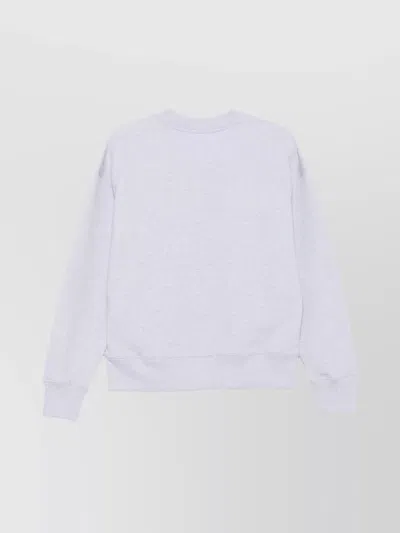 Msgm Relaxed Fit Cotton Sweatshirt With Script Logo Detail In Gray