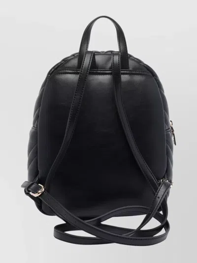 Liu •jo Stylish Quilted Backpack Multiple Pockets In Black