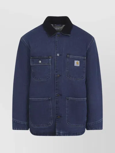 Carhartt Casual Jacket With Long Sleeves And Pockets In Blue