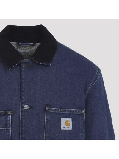 Carhartt Casual Jacket With Long Sleeves And Pockets In Blue