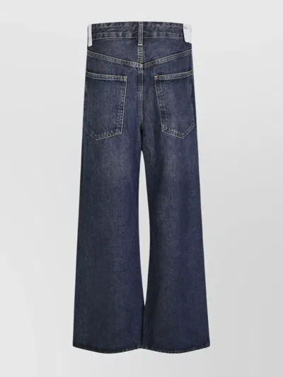 Agolde Wide Leg Jeans With Back And Front Pockets In Blue