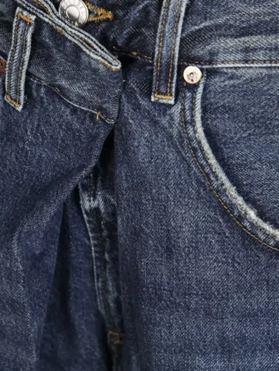 Agolde Wide Leg Jeans With Back And Front Pockets In Blue