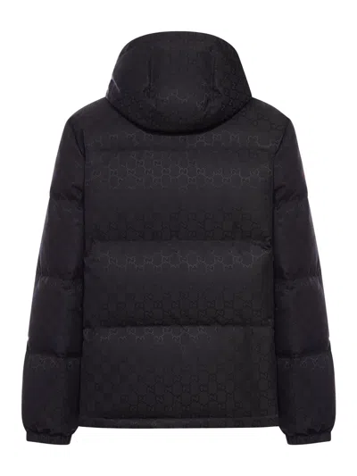 Gucci Down Jacket With Hood And Elastic Cuffs In Black