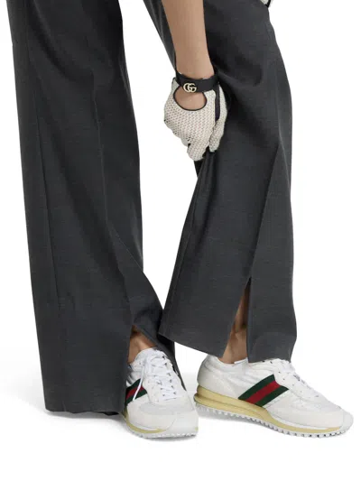 Gucci Motion Sneaker With Adjustable Ankle Strap In White