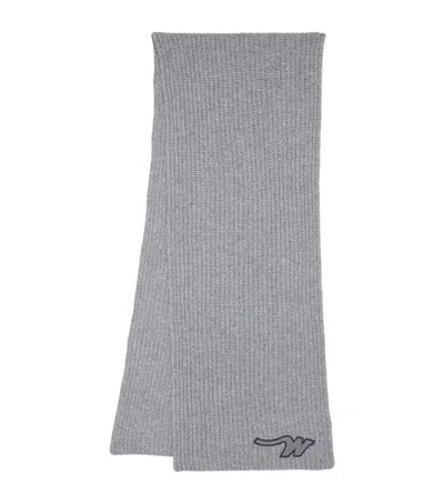 Weekend Max Mara Virgin Wool Knitted Scarf In Gray