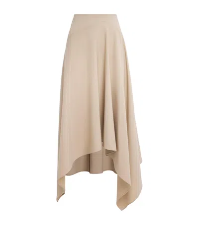 Lafayette 148 Wool Asymmetric Handkerchief Midi Skirt In Neutral