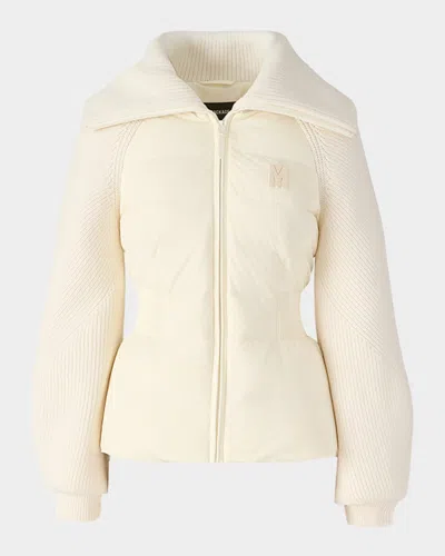 Mackage Foxy Light Down Mixed-media Jacket In Neutral