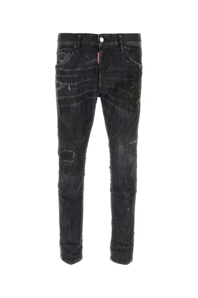 Dsquared2 Dsquared Black Stretch Denim Skater Jeans In Black