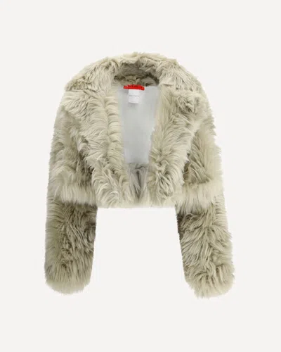 The Latest Cropped Faux Fur Jacket With Plush Texture In Black