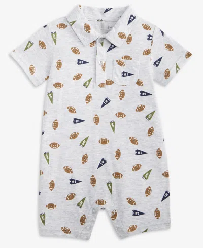 First Impressions Baby Boys Football-print Collared Sunsuit, Macy's Exclusive In Multi