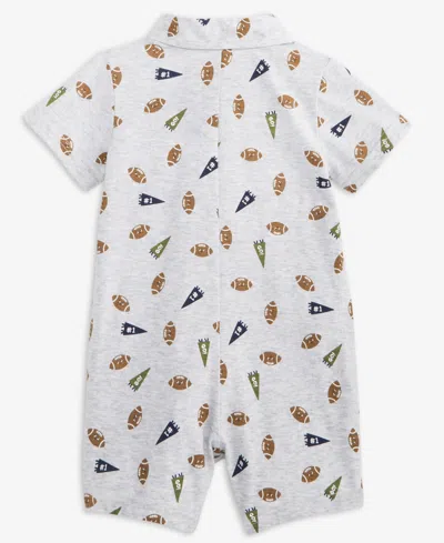 First Impressions Baby Boys Football-print Collared Sunsuit, Macy's Exclusive In Multi