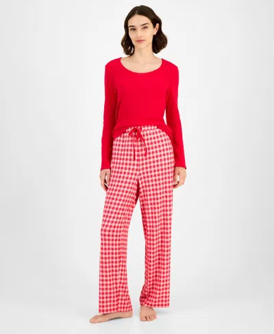 Charter Club Women's Soft Knit Printed Pajama Pants, Created For Macy's In Multi