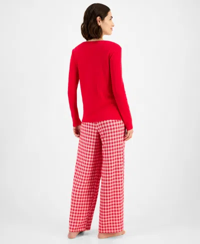 Charter Club Women's Soft Knit Printed Pajama Pants, Created For Macy's In Multi