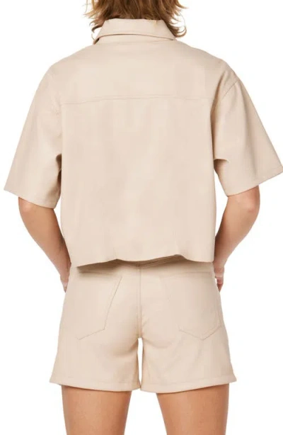 Hudson Oversized Cropped Button Down Shirt In Neutral