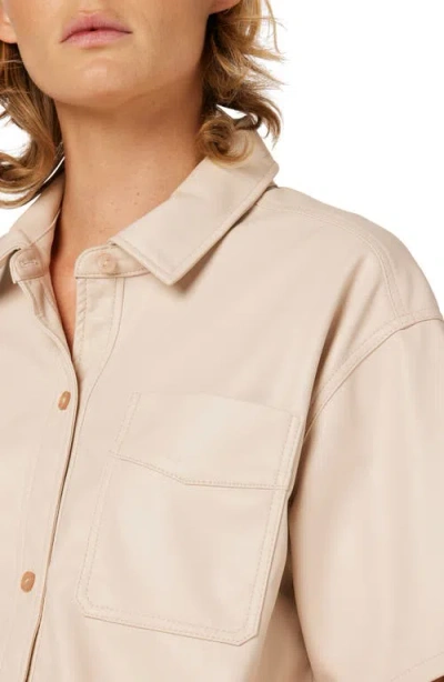 Hudson Oversized Cropped Button Down Shirt In Neutral