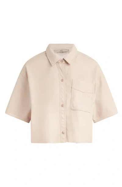 Hudson Oversized Cropped Button Down Shirt In Neutral