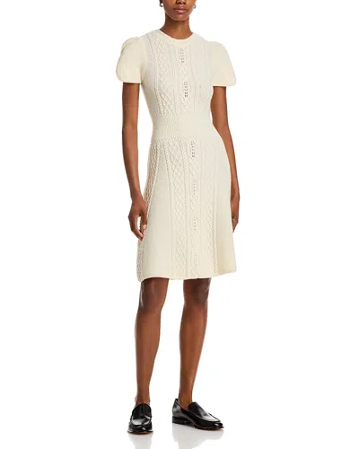 3.1 Phillip Lim Cable-knit Short-sleeve Midi Dress In Neutral