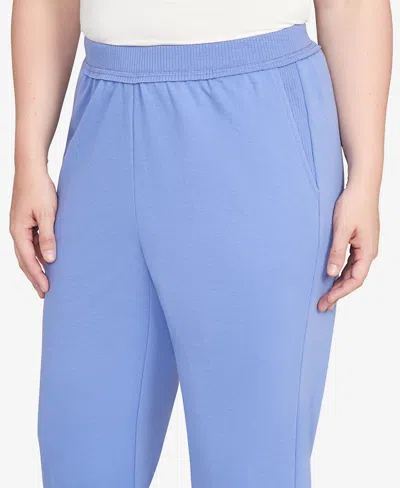 Alfred Dunner Women's Casual Vibe Cozy Short Length Slant Pocket Pants In Gray