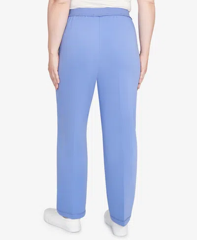 Alfred Dunner Petite Casual Vibe Cozy Short Length Slant Pocket Pants In Blue