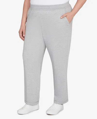 Alfred Dunner Women's Casual Vibe Cozy Medium Length Slant Pocket Pants In Gray
