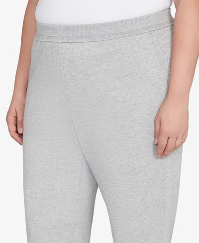 Alfred Dunner Women's Casual Vibe Cozy Medium Length Slant Pocket Pants In Gray