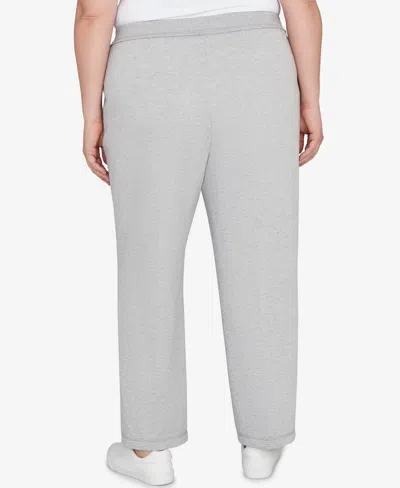 Alfred Dunner Women's Casual Vibe Cozy Medium Length Slant Pocket Pants In Gray