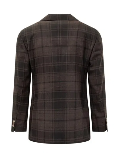 Gabriele Pasini Check-pattern Single-breasted Suit In Brown