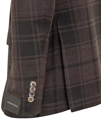 Gabriele Pasini Check-pattern Single-breasted Suit In Brown