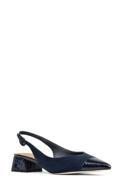 Donald Pliner Payton Leather Slingback Pump In Blue