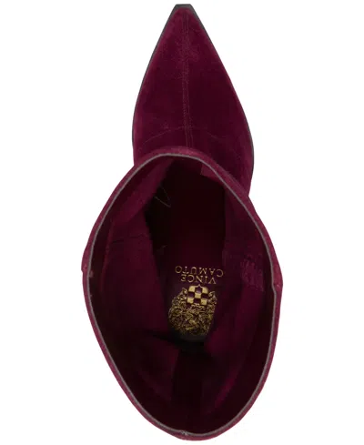 Vince Camuto Lorrys Whipstitch Block Heel Boot In Burgundy