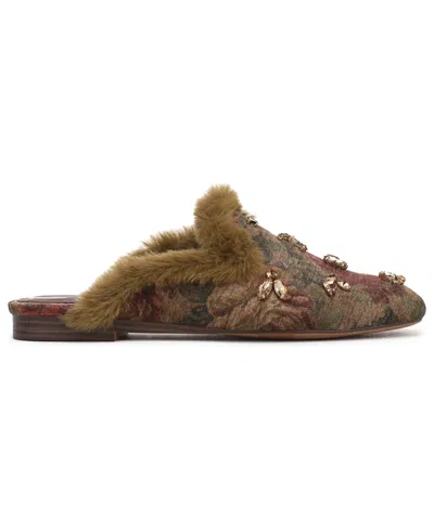Circus Ny By Sam Edelman Women's Tillie Embellished Cozy Faux-shearling Slip-on Clogs In Brown