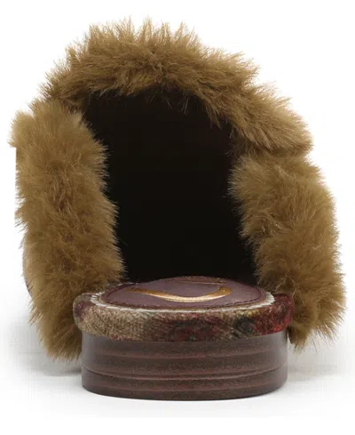 Circus Ny By Sam Edelman Women's Tillie Embellished Cozy Faux-shearling Slip-on Clogs In Brown