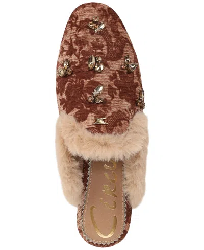 Circus Ny By Sam Edelman Women's Tillie Embellished Cozy Faux-shearling Slip-on Clogs In Brown