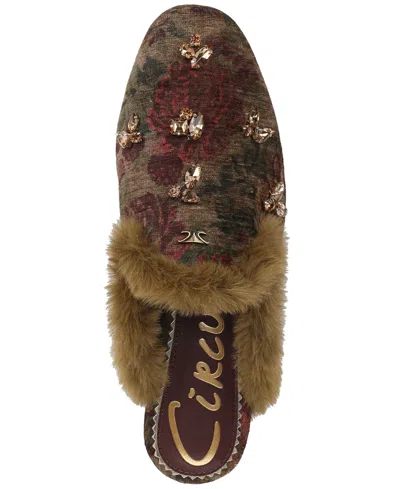 Circus Ny By Sam Edelman Women's Tillie Embellished Cozy Faux-shearling Slip-on Clogs In Brown