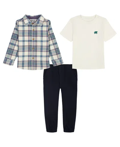 Kids Headquarters Boys 2t-7 3-piece Corduroy Shirt, Top And Joggers Set In Multi