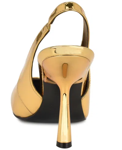 Nine West Kates Slingback Pointed Toe Pump In Gold