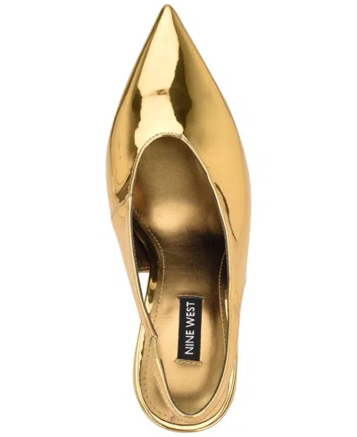 Nine West Kates Slingback Pointed Toe Pump In Gold