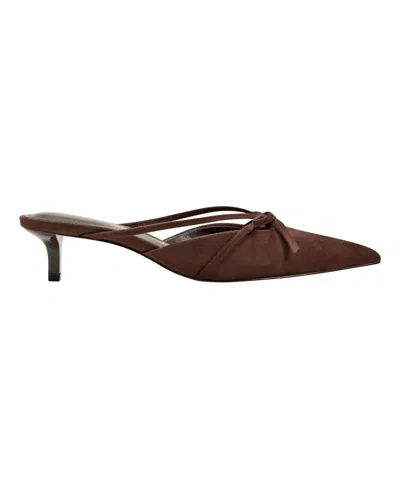 Marc Fisher Women's Florin Kitten Heel Mule In Brown