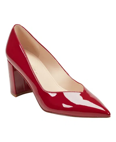 Marc Fisher Women's Caitlin Slip-on Block Heel Pumps In Red
