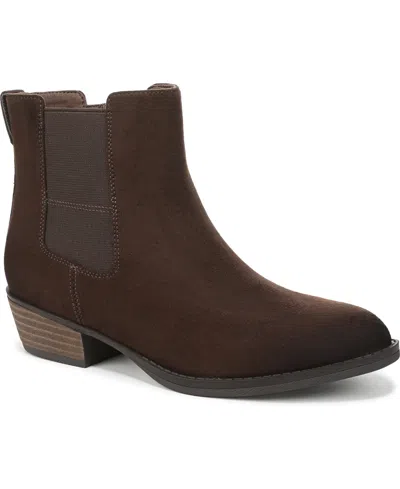 Dr. Scholl's Women's Mara Stacked Block Heel Chelsea Short Boots In Brown