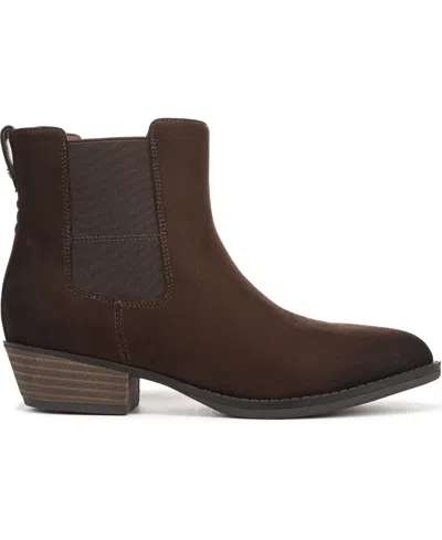 Dr. Scholl's Women's Mara Stacked Block Heel Chelsea Short Boots In Brown