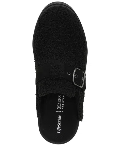 Lifestride Women's Vibe-cozy Washable Round Toe Mule Clogs In Black