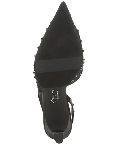 Circus Ny By Sam Edelman Women's Tallie Rhinestone Pointed-toe Asymmetrical Pumps In Black