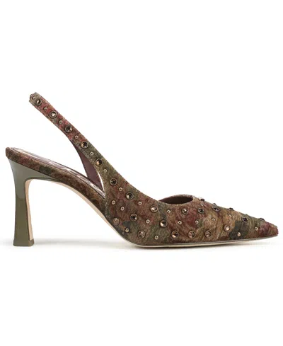 Circus Ny By Sam Edelman Women's Tallie Rhinestone Pointed-toe Asymmetrical Pumps In Brown
