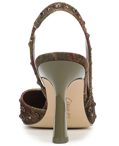 Circus Ny By Sam Edelman Women's Tallie Rhinestone Pointed-toe Asymmetrical Pumps In Brown