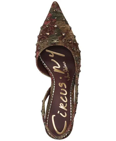 Circus Ny By Sam Edelman Women's Tallie Rhinestone Pointed-toe Asymmetrical Pumps In Brown
